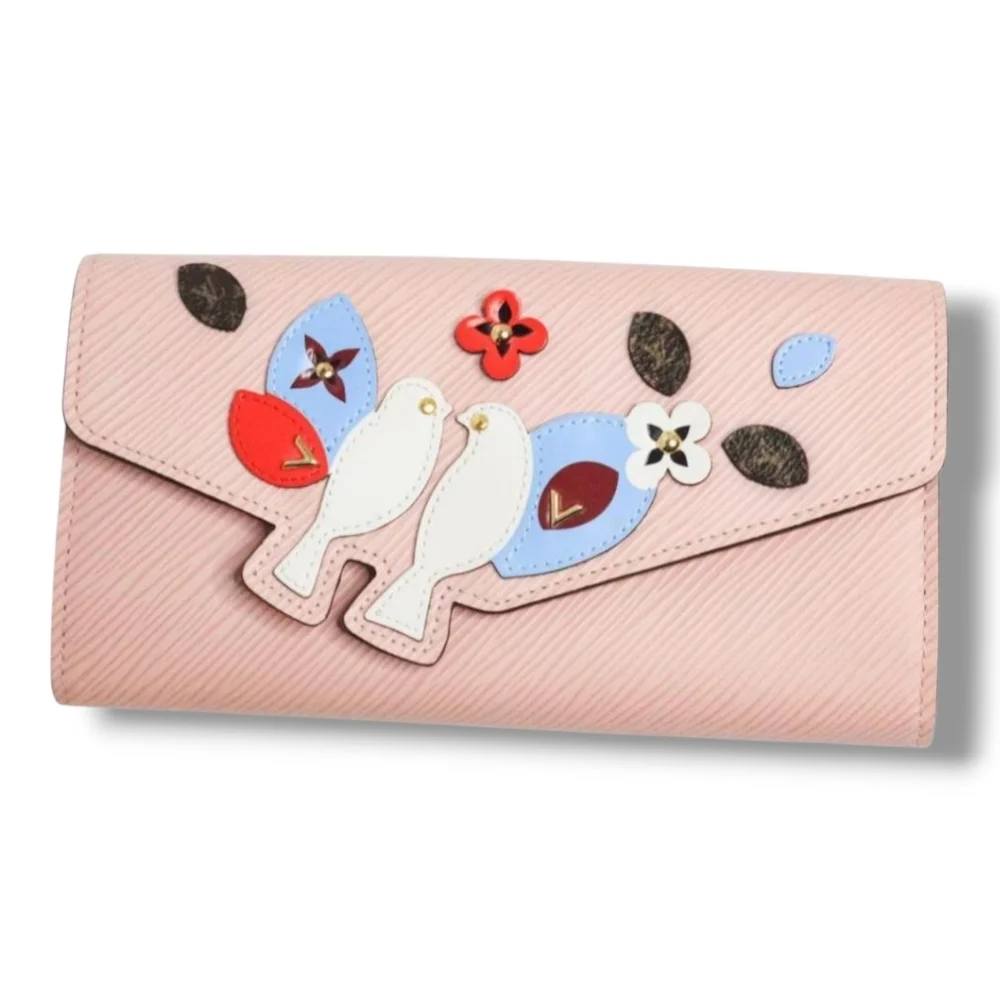 LOUIS VUITTON Victorine Pink Bird Long Wallet Portefeuille Sala Rose Ballerine